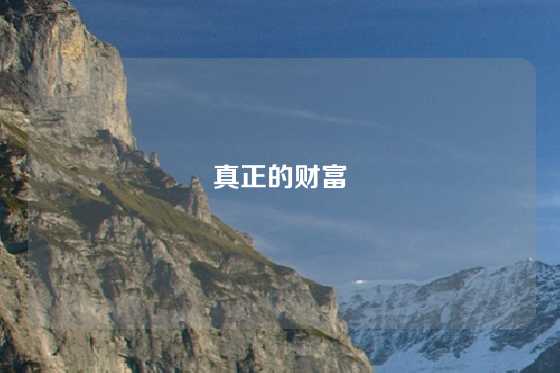真正的财富
