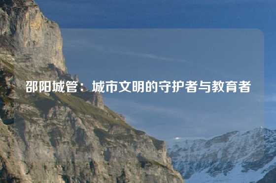 邵阳城管：城市文明的守护者与教育者