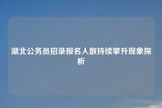 湖北公务员招录报名人数持续攀升现象探析
